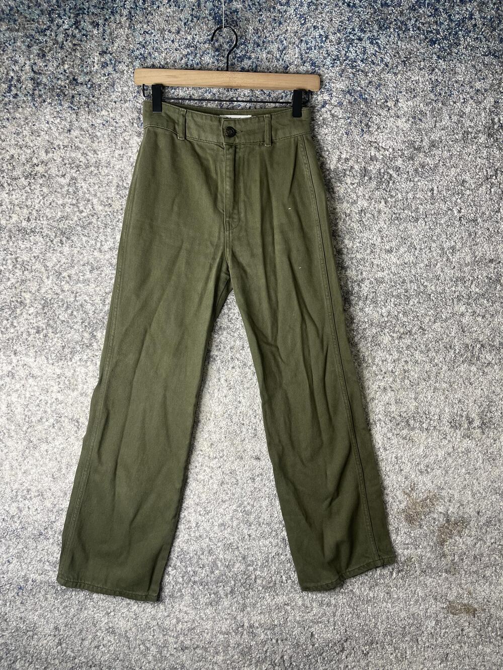 Reformation Jeans Pants Womens 23 Army Green Straight Leg High Rise Casual